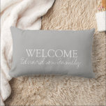 Modern trendy grey family monogram name lumbar lumbar cushion<br><div class="desc">Modern trendy grey family monogram name Lumbar Pillow.
You can easily change the text and add your name.</div>