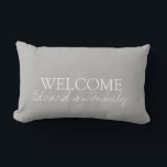 Modern trendy grey family monogram name lumbar lumbar cushion<br><div class="desc">Modern trendy grey family monogram name Lumbar Pillow.
You can easily change the text and add your name.</div>