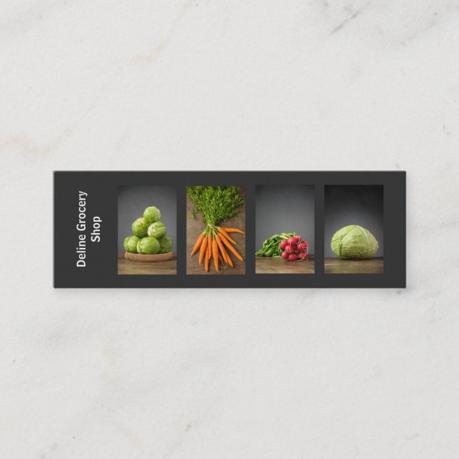Modern Trendy Grocery Business Card (Front)