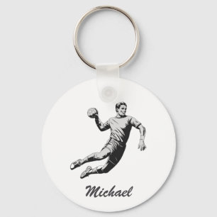 Modern Trendy Handball Player  Personalised      Key Ring