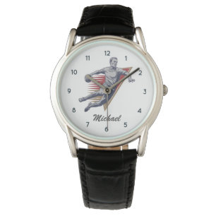 Modern Trendy Handball Player Personalised Watch
