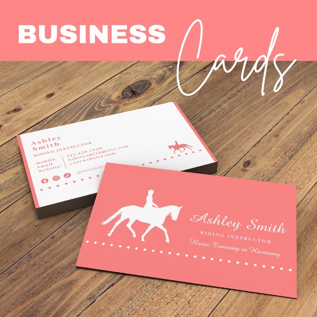 Modern Trendy Horse Trainer Business Card (Modern Trendy Horse Trainer Business Card)