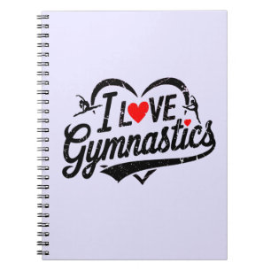 Modern Trendy I love Gymnastics Purple Notebook   