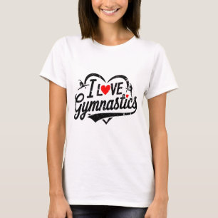 Modern Trendy I love Gymnastics T-Shirt