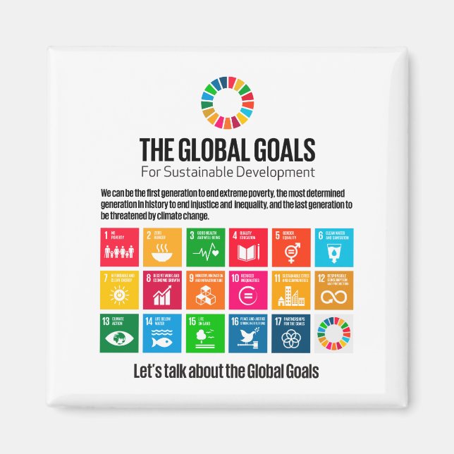 Modern Trendy Inspirational Sustainability Goals Magnet (Front)