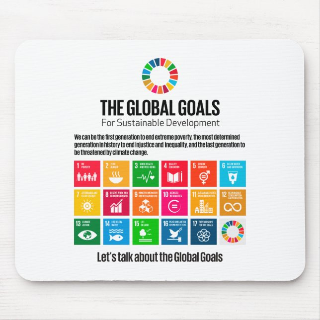 Modern Trendy Inspirational Sustainability Goals Mouse Pad (Front)