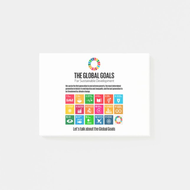 Modern Trendy Inspirational Sustainability Goals Post-it Notes (Front)