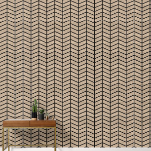 Modern Trendy Light Brown Chevron Wallpaper