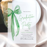 Modern Trendy Lime Green Bow Graduation Party