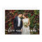 Modern Trendy Love and Thanks | Wedding Photo Card