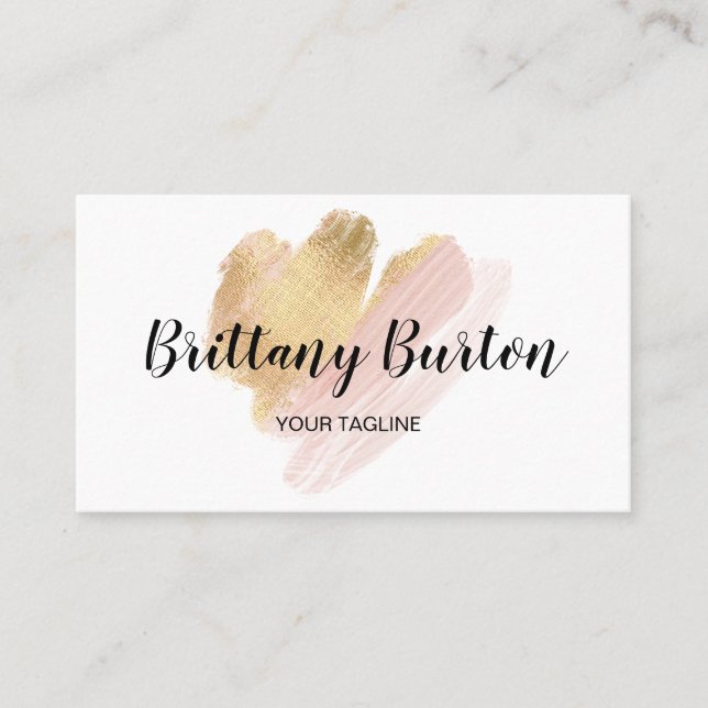 Modern Trendy Minimal Blush Pink Girly Business Card (Front)