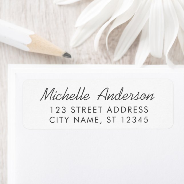 Modern Trendy Minimal Script Return Address        (Insitu)