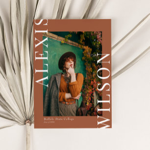 Modern Trendy Minimalist 3 Photo Graduation Invitation