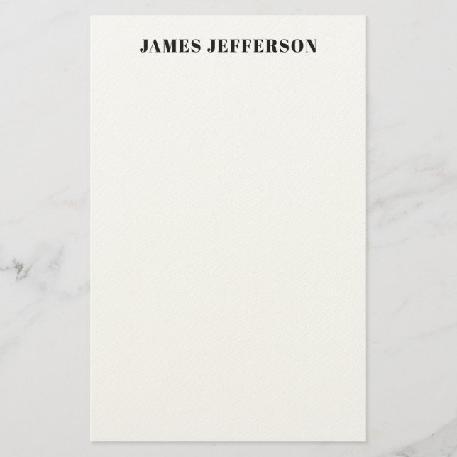 Modern Trendy Minimalist Plain Stationery (Front)