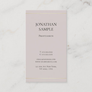 Modern Trendy Minimalistic Design Classy Plain Business Card