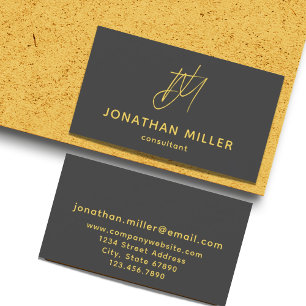 Modern Trendy Monogram Business Card
