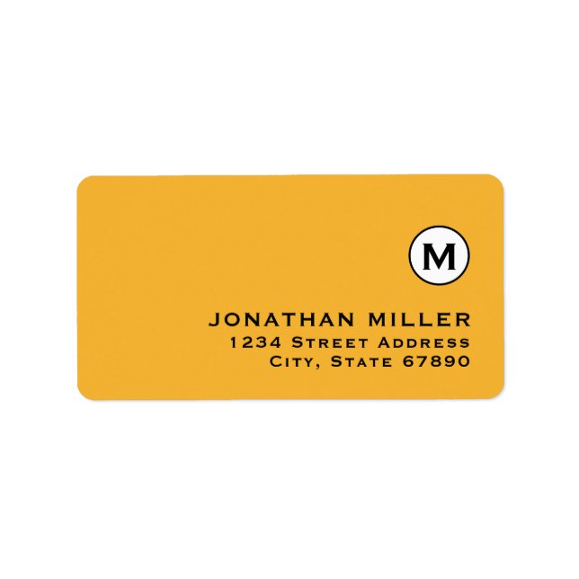 Modern Trendy Monogram Return Address Label (Front)
