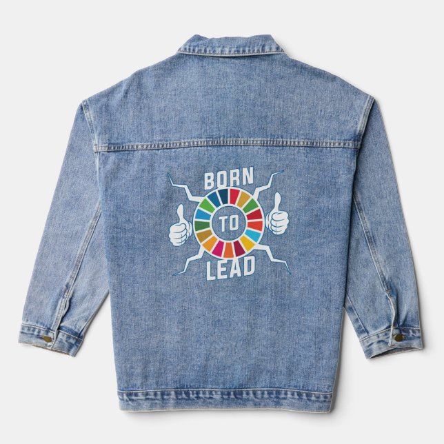 Modern Trendy Motivational Inspirational Gifts Denim Jacket (Back)