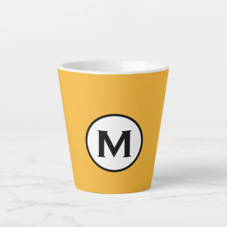 Modern Trendy Mustard Yellow Monogram Latte Mug