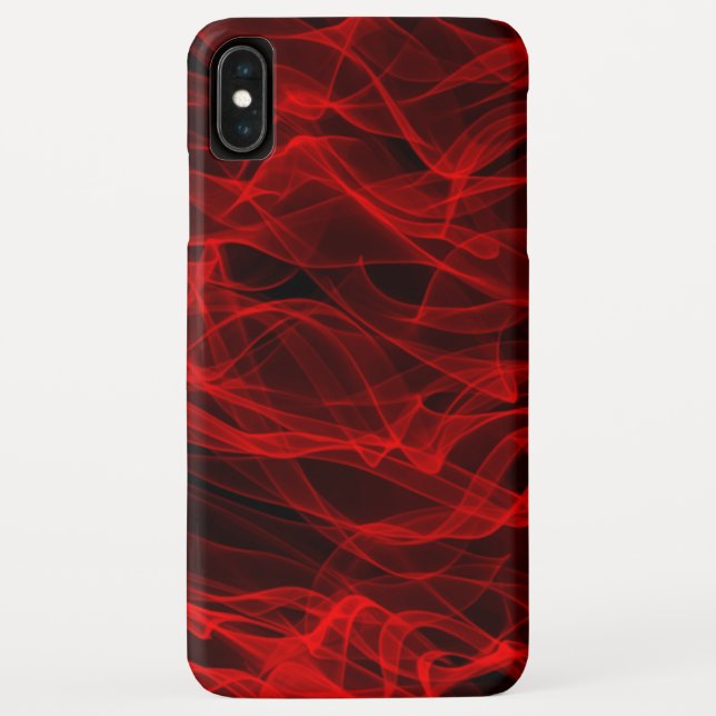 Modern Trendy Neon Red Curvy Line Abstract Pattern Case-Mate iPhone Case (Back)