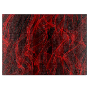 Modern Trendy Neon Red Curvy Line Abstract Pattern Cutting Board