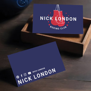 Modern & Trendy Online Red Boxing Gloves Club Business Card