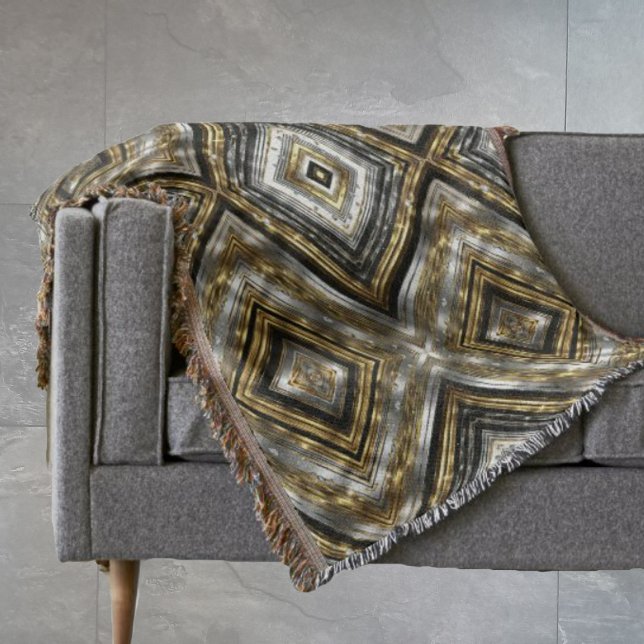 Modern, trendy pattern in silver, gold and black  throw blanket (Creator Uploaded)