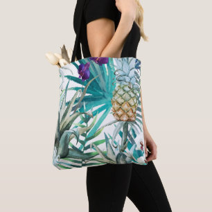 Modern trendy pattern pineapples fruit summer chic tote bag