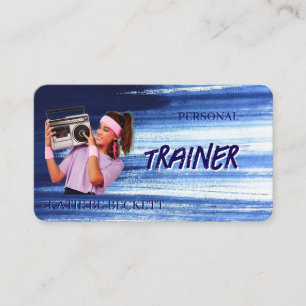 Modern Trendy Personal Fitness Trainer Photo Business Card