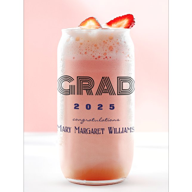 Modern Trendy Personal Graduate 16oz Can Glass (Creator Uploaded)