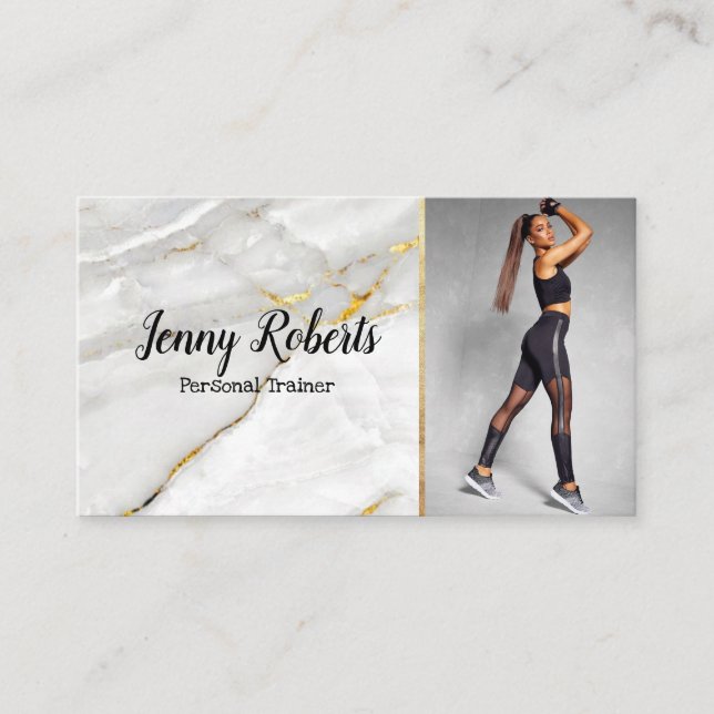 Modern & Trendy Personal Trainer Fitness Business  Business Card (Front)