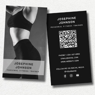 Modern Trendy Personal Trainer Fitness Photo  Business Card