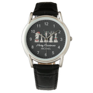 Modern Trendy Personalized Chess Pieces Christmas Watch