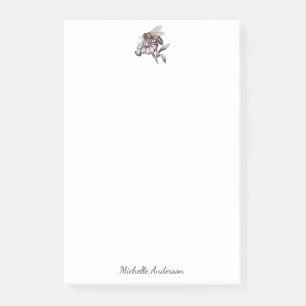 Modern Trendy Personalized Honey Bee Vintage Post-it Notes
