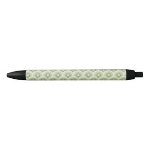 Modern Trendy Photo Collage Green Sea Urchin Black Ink Pen