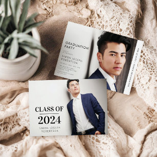 Modern Trendy Photo Graduation Invitation