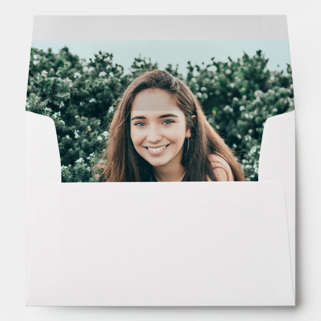 Modern Trendy Photo Lined Pre-Addressed Envelope (Back (Bottom))