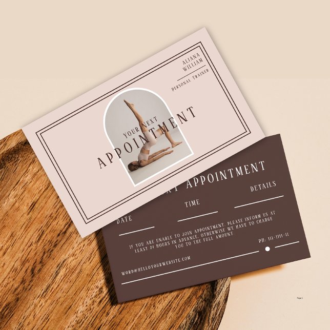 Modern Trendy Photo Personal Trainer Fitness  Appointment Card (Creator Uploaded)