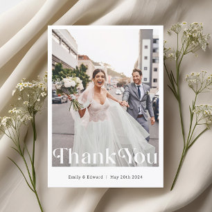 Modern Trendy Photo Wedding Thank You Card