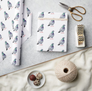 Modern Trendy Pigeon design Pattern Wrapping Paper