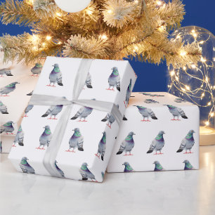 Modern Trendy Pigeon design Pattern Wrapping Paper