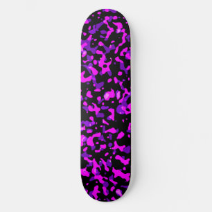 Modern Trendy Pink and Purple Camouflage Pattern Skateboard