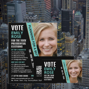 Modern Trendy Political Campaigner Business Card