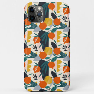 Modern Trendy Preppy Chic Apricot and Leaves Case-Mate iPhone Case