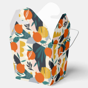 Modern Trendy Preppy Chic Apricot and Leaves Favour Box