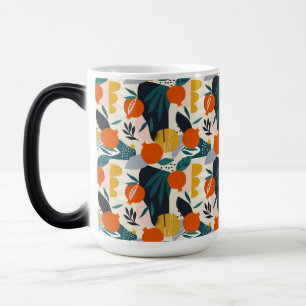 Modern Trendy Preppy Chic Apricot and Leaves Magic Mug