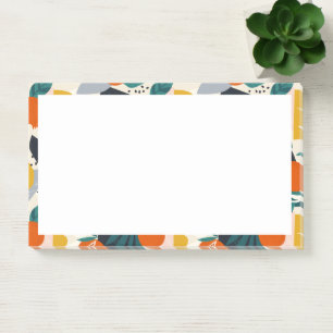 Modern Trendy Preppy Chic Apricot and Leaves Post-it Notes