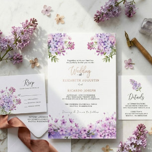 Modern Trendy Purple Lavender  Wedding