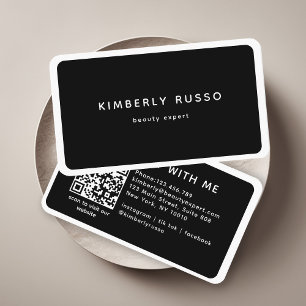 Modern, Trendy, QR Code, Salon Business Card