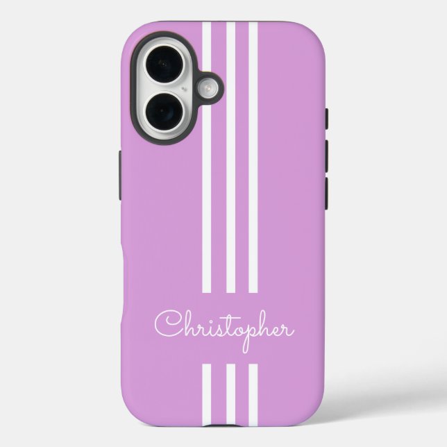 Modern Trendy Racing Stripes monogrammed  Case-Mate iPhone Case (Back)